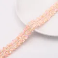 Elegant peach pink Chanel-style fringe lace trim for DIY clothing and hat accessory crafts - Orange Pink (GCL43) / 2 Gold Lines 2cm Width / Orange Pink