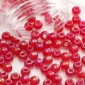 Premium lustrous red glass seed beads for handmade DIY jewelry and bracelet making - Style 12 (#12)