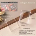 Small transparent square silicone nail art stamp 27x36mm for professional nail transfer - Clear Small Square Stamper / 1 Piece/Pack