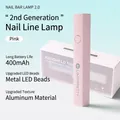 Portable pink handheld UV nail lamp for quick drying nail gel polish - Handheld Bar Lamp / 400mAh Aluminum Alloy Model / Light Pink