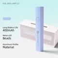 Hellblaue tragbare UV-Nagelhärtungslampe mit wiederaufladbarem 400-mAh-Lithium-Akku - Handgeführte Stableuchte / 400mAh Aluminium-Modell / Hellviolett