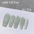 Lichtgroene cat eye nagellak N/06 met glinsterend kristaleffect voor UV-gel lakken - Nr.06 Jade Exquise Kattenoog