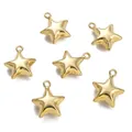 Polished 14K gold-filled star charms for DIY handmade jewelry and necklace making - 16x19mm Size / 1.5mm Hole (1pc)