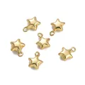 Polished 14K gold filled five-point star charms for DIY bracelets and necklaces - 11x14mm Size / 1.5mm Aperture