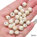 8mm Cream white ceramic round loose beads for DIY handcrafted bracelet necklace jewelry - Round Beads / 5 Pieces/Pack (8mm) / Brown