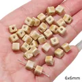 6x6mm beige square ceramic cube beads for DIY jewelry making accessories - Cube / 5 Pieces/Pack (6x6mm) / Brown