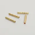 14K gold-filled copper diamond-cut straight tube spacer beads for DIY jewelry making - Diamond-cut Straight Tube / 1.5x10mm (10 Pieces/Pack) / Gold