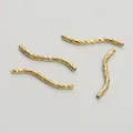 14K gold-filled S-shaped curved tube bead with hammered texture for DIY jewelry - Diamond-cut S-Tube / 1.5x20mm (10 Pieces/Pack) / Gold