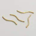 High-quality faceted 14K gold-filled S-shaped curved spacer tubes for DIY jewelry making - Stardust Diamond-cut S-Tube / 1.5x25mm (10 Pieces/Pack) / Gold