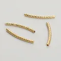Textured 14K gold filled curved tube beads for handmade DIY jewelry bracelet making - Diamond-cut Curved Tube / 1.5x20mm (10 Pieces/Pack) / Gold