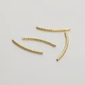 14K gold filled curved diamond-cut tubes for DIY jewelry making and bracelet spacers - Diamond-cut Curved Tube / 1.5x25mm (10 Pieces/Pack) / Gold