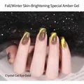 Gold crystal cat eye nail gel polish featuring a shimmering magnetic light effect - Spar Cat Eye (Gold) / Gold