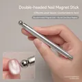 Double-headed magnetic wand for professional cat eye nail art with glass bead effect - Magnet Set (With Magnetic Ball) / Silver
