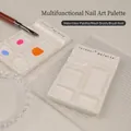 Multifunctional ceramic nail art palette and brush holder in cream white finish - Multifunctional Palette