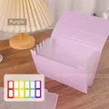 Purple foldable nail art plate storage book with transparent dustproof pockets and labels - 7 Pages / Purple