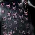 Holografische Halloween nagelstickers met laser spinnenweb effect in diverse maten - itutu-420 Laser Pink