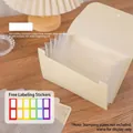Creamy yellow nail printing plate storage book with colorful classification labels - 7 Pages / Beige