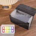 Black foldable nail art plate storage book with classification label stickers - 7 Pages / Black