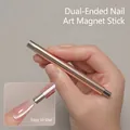 Professional champagne gold dual-ended nail magnet wand for cat-eye nail art styling - Double-Ended Magnet Wand / Champagne Gold