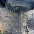 Halloween goud reliëf spinnenweb nagelstickers met 5D metallic textuur stickers vel - itutu-425 Goud