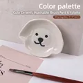 Palette de nail art en céramique mignon en forme de chien blanc pour mélanger le vernis - Chien Blanc