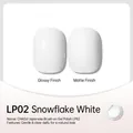 Snowflake White Japanese jar nail gel polish LP02 showing glossy and matte finishes - Snowflake White (LP02)