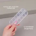 12-grid transparent PP plastic storage box for nail art accessories and beads - Single Piece / 12 Grids Storage Box