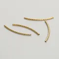 Gold plated textured curved copper tube spacer beads for DIY jewelry bracelet making - Diamond-cut Curved Tube / 1.5x30mm (10 Pieces/Pack) / Gold