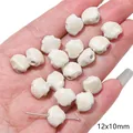High-quality 12x10mm cream white ceramic shell beads for DIY jewelry making projects - Shell
