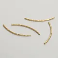 14K gold filled textured curved spacer tube beads for DIY handmade bracelet making - Diamond-cut Curved Tube / 1.5x35mm (10 Pieces/Pack) / Gold