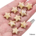 14mm star-shaped ceramic beads for DIY jewelry making and crafting - Pentagram