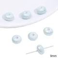 9mm light blue glazed ceramic spacer beads for handmade DIY jewelry and bracelets - Abacus Bead Shape / 9mm 4 Pieces
