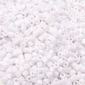 Perles cylindriques en acrylique blanc uni 4 mm pour bracelets et colliers DIY - Paquet de 10g (Environ 300 Pièces) / Blanc