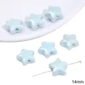14mm light blue star-shaped ceramic spacer beads for DIY handmade jewelry bracelets - Star Shape / 14mm 2 Pieces/Pack