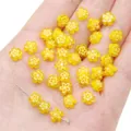 Bright yellow handmade millefiori plum flower glass spacer beads for DIY jewelry crafts - Light Yellow