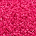 Perles de tube acrylique cylindrique rose 4mm pour bijoux faits main DIY et bricolages - Rose rouge