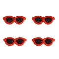 Set of small red acrylic sunglasses accessories for DIY doll making and plush toy crafts - Round Glasses / 29x12mm (10 Pieces/Pack) / Red