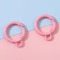 25mm pink candy-colored alloy paint spring snap ring buckle for DIY keychain charms - 2 Pcs/Set / Pink