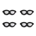 Set of black acrylic cat-eye glasses accessories for DIY plush toys and handmade dolls decoration - Round Glasses / 29x12mm (10 Pieces/Pack) / Black