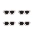 Mini acrylic doll sunglasses accessories for DIY handmade plush toy decorations. - Round Glasses / 29x12mm (10 Pieces/Pack) / White