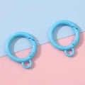 25mm light blue candy-colored alloy spring ring buckle with loop for DIY jewelry crafts - Blue