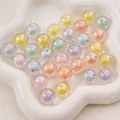 Perles acryliques transparentes irisées pour la création de bijoux DIY accessoires - 16mm (20 Pièces/Paquet) / Irisé - Couleurs Mélangées Aléatoires