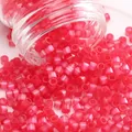 Vibrant red cylindrical glass bugle beads for DIY jewelry making and handmade crafts - Style 15 (#15)