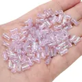 Iridescent purple 4x8mm glass bamboo joint beads for DIY jewelry and bracelet making - 4x8mm (Approx. 45pcs) 10g/Pack / Purple