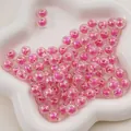 Perles rondes en acrylique rose translucide pour la fabrication de bijoux DIY et artisanat - 16mm (20 Pièces/Paquet) / Irisé - Rose Rouge