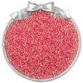 Red pink iridescent glass seed beads for DIY jewelry making displayed on silver tray - Style 19 (#19)
