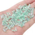 4x8mm iridescent transparent green glass bamboo beads for DIY bracelet jewelry making - Green