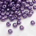Shiny purple round glass seed beads for DIY handmade jewelry making and crafts. - Style #21 / 3mm (Approx. 0.8mm Hole) 10g/Pack Approx. 330pcs