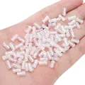 4x8mm iridescent transparent glass bamboo joint beads for DIY handmade jewelry crafts - White