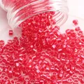 Pearlescent vibrant red glass seed beads for DIY handmade jewelry making crafts - Style #24
